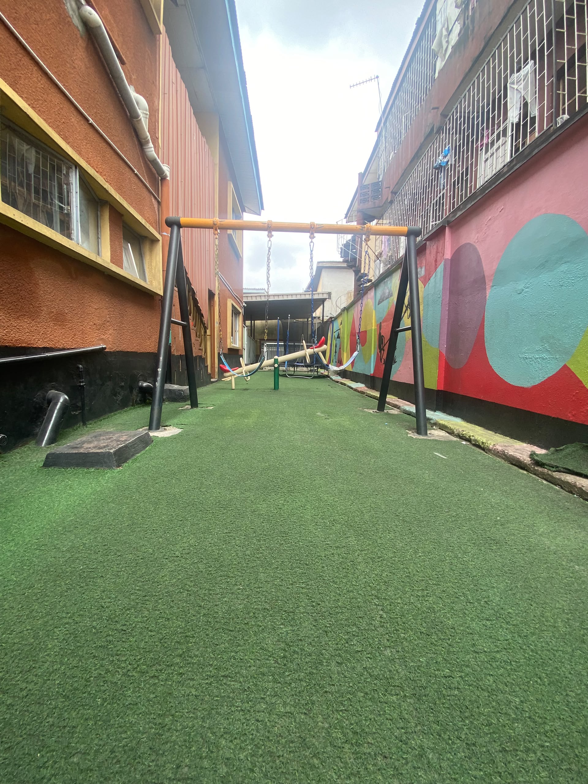 Astroturf Outdoor Playground & Swings